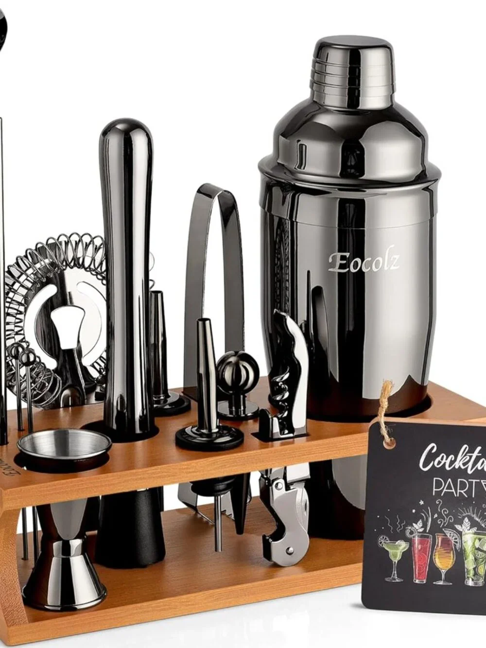 Bartender Kit Cocktail Shaker Set with Stand Bar Tool Bar Set for Drink Mixing H